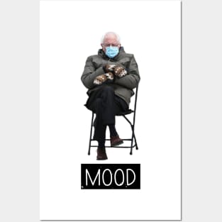 Bernie's Mittens Mood Political Funny Inauguration Meme Posters and Art